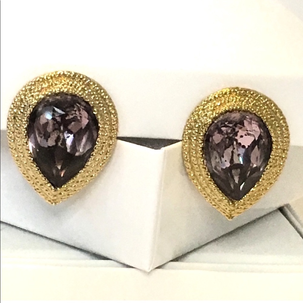 Vintage Purple Signed Donald Stannard Clip-on